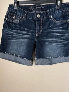 Women's Dark Indigo Rolled Hem Jean Shorts